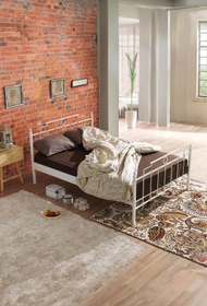 Resim Unimet Hatkus Çift Kişilik Ferforje Metal Karyola-beyaz (AHŞAP LATALI) 