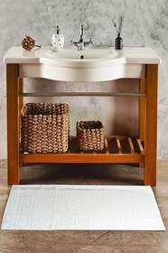 Resim 5 li Otel Ayak Havlusu Bukle Ayak İzli 50x70 Cm Beyaz 12/1 Avs 200 Gr 