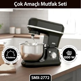 Resim Esmo Home Sinbo SMX-2772 - 1200W, 5l Çelik Hazneli, Hamur Yoğurma, Kıyma Makinesi - Smoothie ve Blender Makinesi 