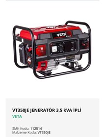 Resim Veta VT350JE JENERATÖR 3,5 kVA İPLİ VETA 