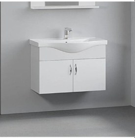 Resim Denko Akyazı 80 Cm Mdf Beyaz Banyo Dolabı,Alt Modül Ve Lavabo Çok Renkli 