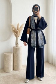 Resim Modamorfo Kemerli Pantolonlu Kimono Takım -laci 
