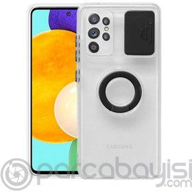 Resim Ally SM Galaxy S21 Ultra S30 Ultra Kılıf Sürgülü Kamera Lens Korumalı Yüzük Standlı Silikon Kılıf 