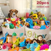 Resim 20 Parça Köpek Peluş Oyuncak Hediye Seti, Dayanıklı ve Etkileşimli Squeaky Sesli Oyuncaklar - Kemiriciler İçin Uygun, Küçük Köpekler için Çekme Oyunları ile Eğlence Sunar 