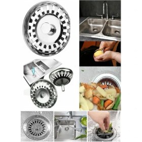 Resim Paslanmaz Çelik Sifon Süzgeci 8 cm Lavabo Evye Süzgeci Lavabo Gider Süzgeci 