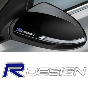 Resim Volvo S60 S90 XC40 XC60 XC90 V60 V90 Araç Stil Aksesuarları için 2 Adet Araba Çıkartmaları R Tasarımı Otomotiv Rozeti Amblem Süslemeleri 