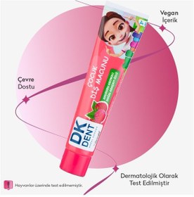 Resim Dkdent Ahududu Aromalı Florürsüz Vegan Çocuk Diş Macunu - Pırıl 50 Ml X 2 Adet Çürük Önleyici 