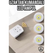 Resim LED Lamba 3'lü Uzaktan Kumandalı Yapışkanlı Beyaz Işık 