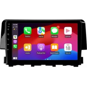 Resim Navimex Honda Civic Fc5 Araç Multimedya Android Ekran Carplay Double Teyp 4+64 9" 16-20 P.black Navımex 