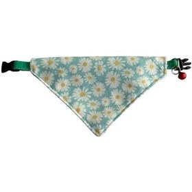 Resim Cocopet Papatya Desenli Ayarlanabilir Fular Bandana Kedi Tasması 