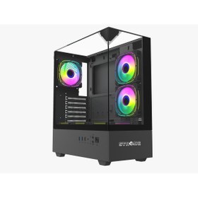 Resim Strong Diamond Siyah 6x120mm ARGB ATX Gaming Bilgisayar Kasası Powersız 
