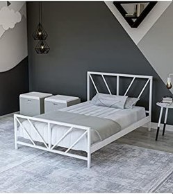 Resim metalia GM 228 GÖZDE BEYAZ TEK KİŞİLİK KARYOLA 90X190 