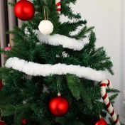 Resim Klasik Beyaz Sahte Kürk Çizgili Kurdele - Noel Ağacı, Tatil, Düğün, Nişan, Şükran Günü ve Anneler Günü Süslemeleri için 5.0metre Polyester Pluş Garland - Peri Masalı Temalı Asma Süsleme Şeritleri, Elektrik Gereksinimi Olmadan Çeşitli Parti Aksesuarları 