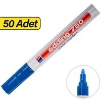 Resim Edding 750 Paint Permanent Markör Kalem Yuvarlak Uç 50 Adet - Mavi (5 Kutu) 