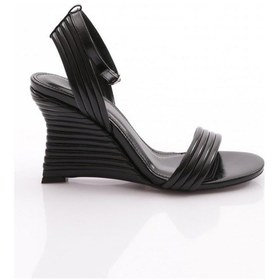 Resim Dgn 8004-2125 Kadin Bilekten Kopçali Topuklu Sandalet Ayakkabi Siyah 