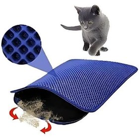 Resim Petpretty Elekli Kedi Tuvaleti Paspası 50x60 Cm Mavi 