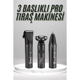 Resim Dijital Göstergeli 3 Başlıklı Tıraş Makinesi Islak Kuru Lazer Öncesi Günlük - 7982-2044 