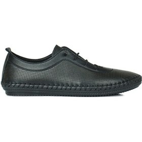 Resim Fitbas 625040 014 Kadın Siyah Deri Günlük Büyük Numara Ayakkabı Siyah 