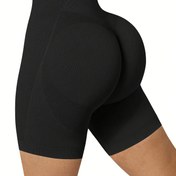 Resim Dikişsiz Düz Renk Temel Yoga Şortları, Esnek Hızlı Kuruyan Bisiklet ve Antrenman Taytları, Kadın Spor Capri Pantolonu, Beli Yuvarlak Yüksek Belli Yoga Şortları, Çantalı Bayan Şortları, Egzersis Giysileri, Şık Kompresyon Şortları Kaymaz Tabanlara Sahip Salon Altı İçin Maksimum Konforlu Fitness Eğitim Takım Elbise 