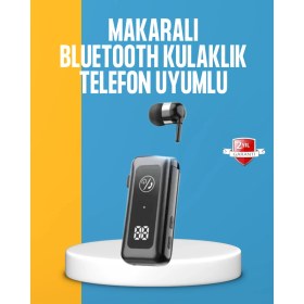 Resim Techno Stock Dijital Ekranlı ve Hızlı Şarjlı Bluetooth 5.2 Makaralı Kulaklık 