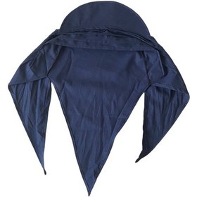 Resim Safari Kadın Şapkası , Bağlamalı Eşarplı Şapka Plaj Şapkası Siperli Bandana Şapka Lacivert 