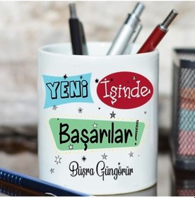 Resim Yeni Iş Hediyesi Isim Baskılı Kalemlik - Ofis Hediyesi 