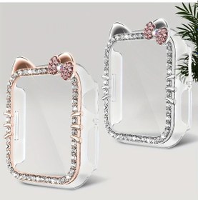 Resim Sunshine022 iOs Watch Uyumlu Kt Kedi Kılıfı 2'li Set Karışık Renk 4.5cm Koruma 