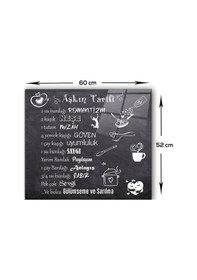 Resim Decorita Cam Ocak Arkası Koruyucu | Aşkın Tarifi | 52cm x 60cm 