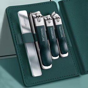 Resim 4'lü Set Salon Mükemmeliyeti Manikür, Hipoalerjenik Paslanmaz Çelik Manikür Seti Taşınabilir Seyahat Kılıfı ile 