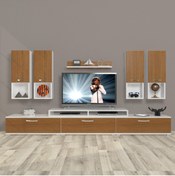 Resim Decoraktiv Ekoflex 8da Mdf Tv Ünitesi Tv Sehpası - Beyaz - Ceviz 