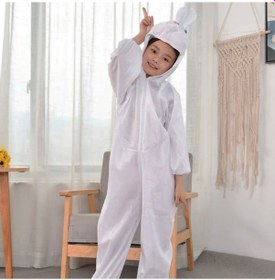 Resim Çocuk Tavşan Kostümü Beyaz Renk 4-5 Yaş 100 cm 