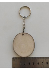 Resim 50 Adet Boyanabilir Hediyelik Anahtarlık Kütük Dilimi 3-5 Cm-boş 