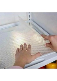Resim 45 Cm X 1 Metre Kaymaz Dolap Içi Çekmece Raf Örtüsü Kaydırmaz Raf Örtüsü Beyaz 