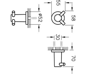 Resim VitrA Ilia A44391 İkili Askı, Krom 