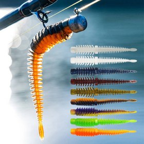 Resim 8 Adet Avlcoaky Yumuşak Plastik Solucan Yem - 8cm/2g Renkli Gerçekçi Tasarımlı Dişli Kuyruklu, Yüksek Kaliteli Dayanıklı Malzeme ile Levrek, Turna ve Alabalık İçin Tatlısu Balıkçılığı, Gerçekçi Olta Yemi, Uzun Ömürlü Oltalık, Spor Balıkçılık Ekipmanı 