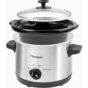 Resim Bestron 1.5 L Slow Cooker Kompakt 2 Kişilik Yavaş Pişirici 120W Silver 