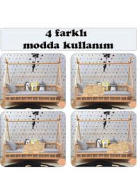 Resim Markaawm Markaawm Ayıcıklı Montessori Yatak Ahşap Çocuk Ve Bebek Karyola Akçaağaç 