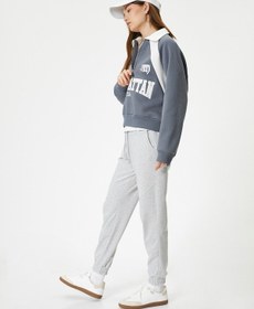 Resim Koton Jogger Eşofman Altı Beli Bağlamalı Cepli Rahat Kalıp Gri 5wal40007ık Gri 