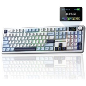 Resim Aula F108 Pro Ekranlı Mekanik Klavye Reaper Switch Rgb Hot Swap 8000mah Makrolu Oyuncu Klavyesi Mavi 