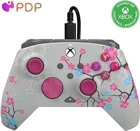 Resim PDP Gaming REMATCH GLOW Enhanced Wired Controller Licensed for Xbox Series X|S/Xbox One/PC/Windows, Mappable Back Buttons, Advanced Customizable App - Pink Cherry Blossom (Glow in the Dark) 