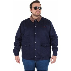 Resim Mocgrande Büyük Beden Gabardin Mont Chaqueta Abrigo 25902 Lacıvert Lacivert 