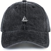 Resim Kadın Vintage Yelkenli Nakışlı Beyzbol Şapkası - Ayarlanabilir Snapback ile Ter Bandı, Hafif Retro Yıkanmış Gri, Plaj ve Rahat Giyim için Mükemmel, Plaj Aksesuarları | Vintage Şapka | Dayanıklı Başlık 