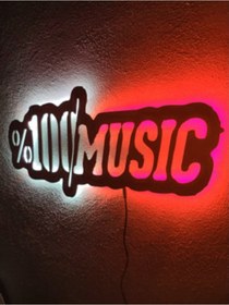 Resim Müzik Led Işıklı Ahşap Tablo (523662917) 
