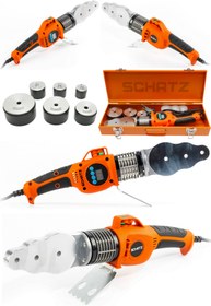Resim Schatz Profesyonel 1000 Watt Dijital Göstergeli Sjs Metal Şanzıman Pprc Pvc Boru Kaynak Makinesi Turuncu 