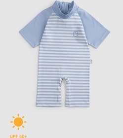 Resim Kısa Kollu Tulum UV Korumalı Mavi Line Bebek Mayo - Mavi Line / 1-2 Yaş 