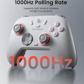 Resim GameSir Nova 2 Lite kablosuz kontrol cihazı, Hall efektli Joysticks & Triggers, 2.4G & Wired 1000 Hz polling rate, makro back butonları, PC GamePad PC/Switch/Steam/iOS/Android ile uyumlu (gri) 