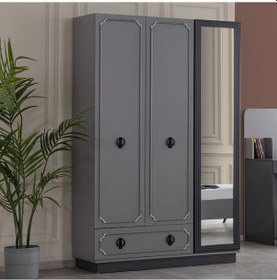 Resim Gardırop, Stil Genç Odası, Stil 3 Kapaklı Aynalı Çekmeceli Dolap 