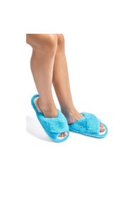 Resim Twigy Çapraz Peluş Kadın Ev Terliği Mavi 36/41 CC0185 Mavi 