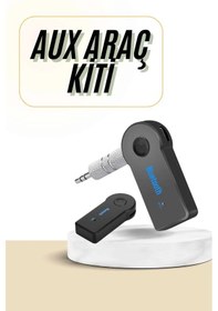 Resim Cn Bluetooth Araç Kiti Aux Çıkışlı Telefon Müzik Alıcı Tüm Cihazlara Uyumlu 