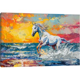 Resim Renklerin İçinde Koşan At - 100x70 